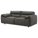 Buxton - Top Grain Leather Upholstered Loveseat