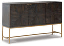 Elinmore - Accent Cabinet - Brown / Gold Finish