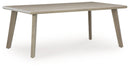 Cliff Trails - Rectangle Dining Table With Umbrella Option - Beige