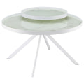 Briggs - Round Marble Printed Glass Top Coffee Table