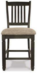 Tyler Creek - Upholstered Barstool (Set of 2) - Black / Grayish Brown