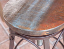 Antique - Stool With Iron Base - Multicolor