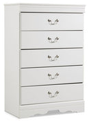 Anarasia - Five Drawer Chest - White