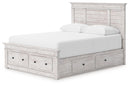 Makidern - Panel Storage Bed With 2 Under Bed Storage Units