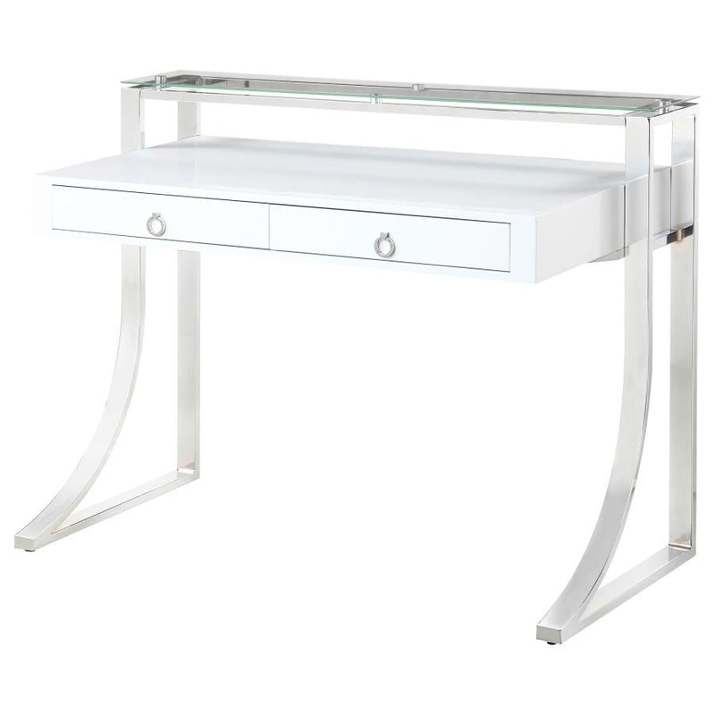 Gemma - Writing Desk, Box 2 of 2 - White High Gloss