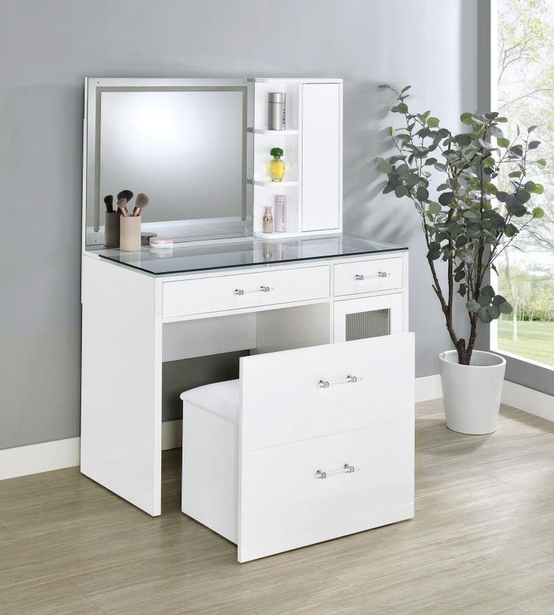 Flora - Vanity Base, Box 2 of 2 - White High Gloss