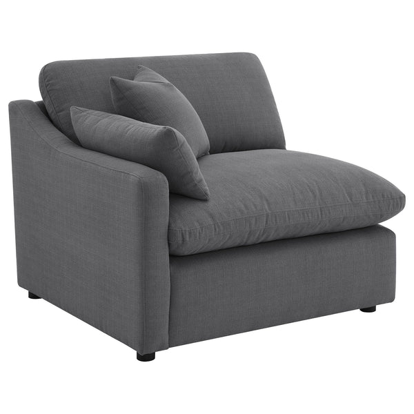 Hobson - Upholstered LAF Chair - Charcoal