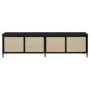 Amherst - 78" 4-Door Metal TV Stand Media Console - Black