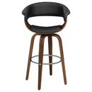Zion - Swivel Bar Stool-Seat, Box 1 of 2 - Walnut And Black