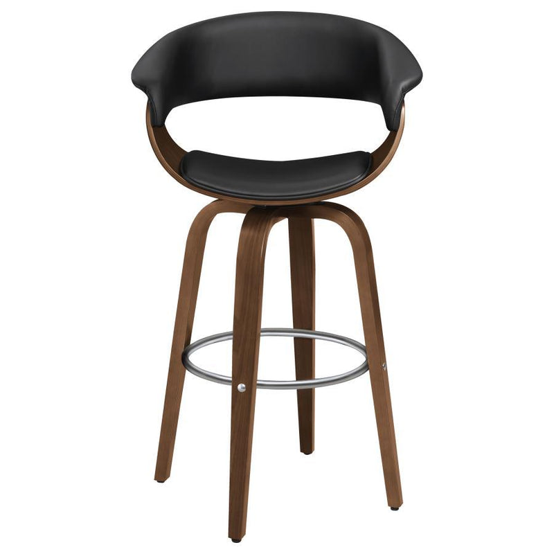 Zion - Swivel Bar Stool-Seat, Box 1 of 2 - Walnut And Black