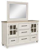 Shaybrock - Dresser And Mirror - Antique White / Brown