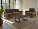 Walnut - Upholstered Loveseat - Deep Forest Brown