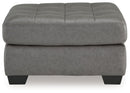 Clairette Court - Oversized Accent Ottoman - Alloy