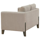 Islington - Fabric Upholstered Panel Arm Loveseat - Taupe