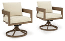 Serene Bay - Swivel Chair With Cushion (Set of 2) - Dark Brown / White