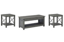 Freedan - 3 Pc. - Coffee Table, 2 End Tables - Grayish Brown