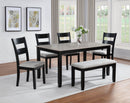 Lester - 6 Piece Dining Set With Bench - Light Gray