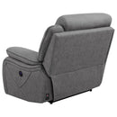 Higgins - Upholstered RAF Power Recliner - Gray