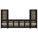 Denison - 3 Piece Entertainment Center 79" TV Stand - Black