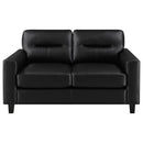Scotland - Faux Leather Upholstered Track Arm Loveseat