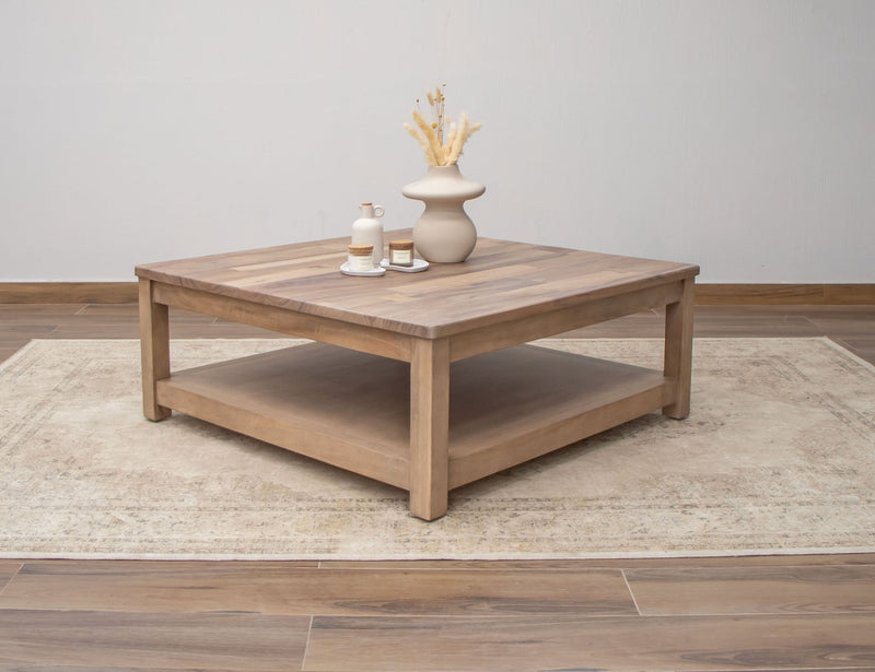 Natural Parota - Square Cocktail Table - Brown Cappuccino