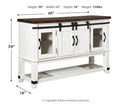 Valebeck - Dining Room Server - White / Brown