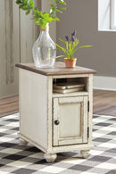 Realyn - Chair Side End Table - AC / USB - White / Brown