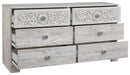 Paxberry - Six Drawer Dresser - Vinyl-Wrapped - Whitewash