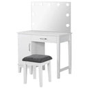 Elijah - Vanity Desk & Stool, Box 2 of 2 - White And Dark Gray