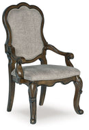 Maylee - Dining Upholstered Arm Chair (Set of 2) - Dark Brown