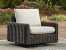 Kimora - Swivel Glider Lounge With Cushion - Beige / Dark Brown