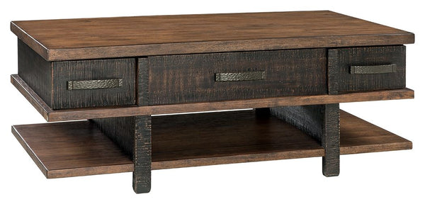 Stanah - Lift Top Cocktail Table - Brown / Beige