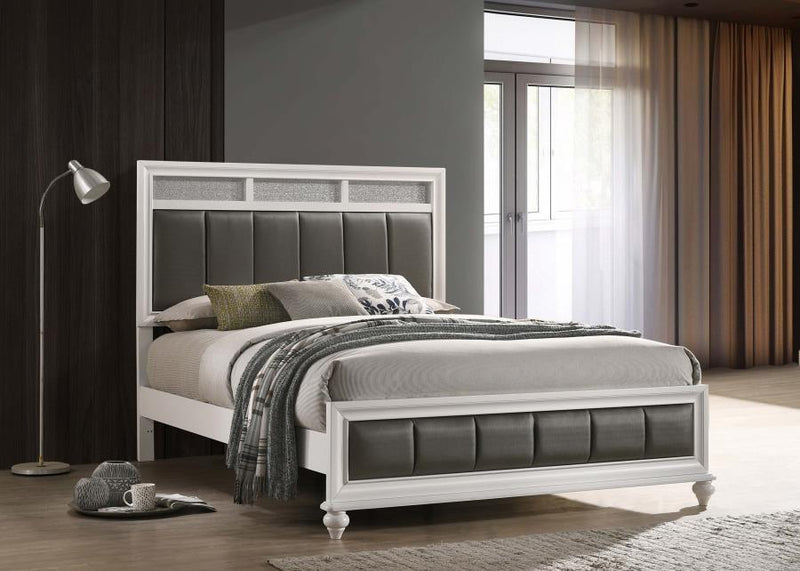 Barzini - California King Headboard, Footboard & Slats, Box 1 of 2 - White