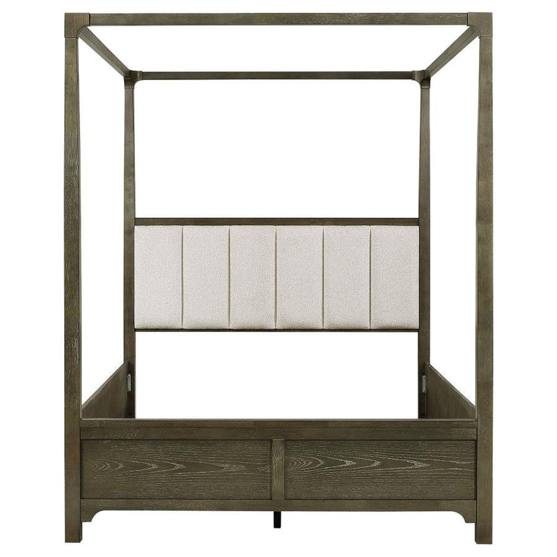 Gran Park - Queen Headboard, Footboard, Front & Back Canopy & Slats, Box 1 of 2 - Dark Cocoa