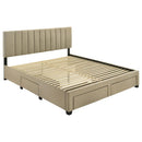 Wheatland - King Headboard, Drawers & Slats, Box 1 of 2 - Light Brown