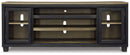 Foyland - XL TV Stand w/Fireplace Option - Black / Brown