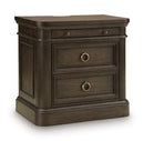 Wickenger - Two Drawer Night Stand - Dark Brown