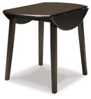 Hammis - Round DRM Drop Leaf Table - Dark Brown
