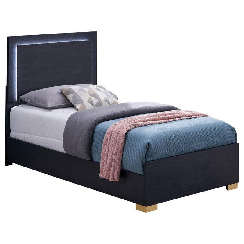 Marceline - Twin Headboard, Footboard & Slats, Box 1 of 2 - Black