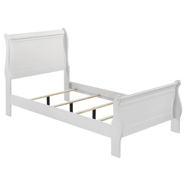 Louis Philippe - Twin Sleigh Headboard & Footboard, Box 1 of 2 - White