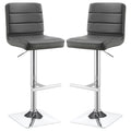 Bianca - Square Upholstered Adjustable Bar Stools (Set of 2)