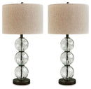 Airbal - Glass Table Lamp (Set of 2) - Clear / Black