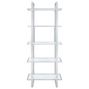 Hartford - 5-Shelf Glass Bookshelf - Chrome