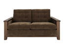 Walnut - Upholstered Loveseat - Deep Forest Brown