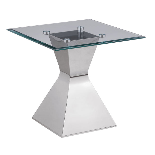 Jenny - Glass Top End Table - Silver