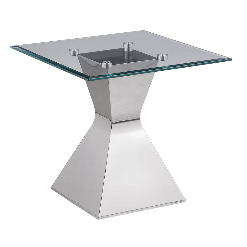 Jenny - Glass Top End Table - Silver