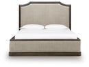 Wickenger - King Upholstered Panel Bed - Dark Brown