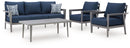 Gali - Sofa / Chairs / Table Set (Set of 4) - Gray / Blue
