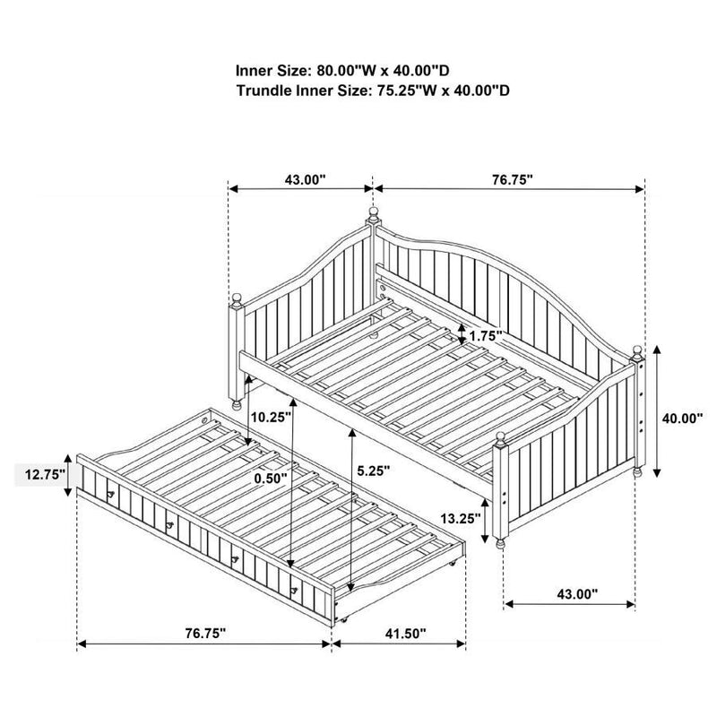 Julie Ann - Trundle & Slats & Hardware, Box 3 of 3 - White