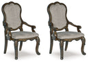 Maylee - Dining Upholstered Arm Chair (Set of 2) - Dark Brown